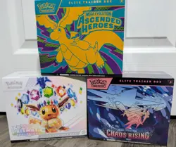 Pokemon Ascended Heroes + Prismatic Evolutions + Chaos Rising Elite Trainer Box - Image 1