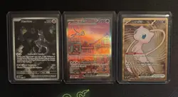 Pokemon 151 UPC - Mew 53 - Metal Mew 205 - Mewtwo 52 Promo Card Set - Image 1