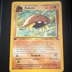WotC Pokemon TCG Kabuto 50/62 Fossil 1st Ed Regular Uncommon 30HP 1999 Vintage - Image 1