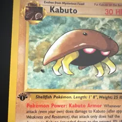 WotC Pokemon TCG Kabuto 50/62 Fossil 1st Ed Regular Uncommon 30HP 1999 Vintage - Image 2