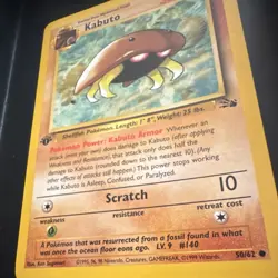 WotC Pokemon TCG Kabuto 50/62 Fossil 1st Ed Regular Uncommon 30HP 1999 Vintage - Image 3