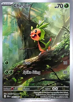 Nintendo Pokemon TCG Chespin Crimson Haze 087/086 Illustration Rare Holo EN 2026 - Image 1