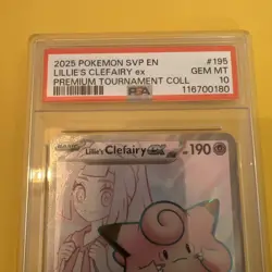 2025 POKEMON SVP EN BLACK STAR PROMO #195 LILLIE'S CLEFAIRY EX PSA 10 - Image 3