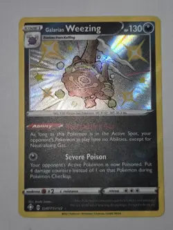 Pokemon TCG Galarian Weezing Shining Fates SV077/SV122 Holo Shiny Vault Rare - Image 2