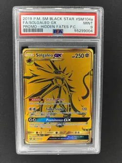 Pokemon TCG Solgaleo GX SM Black Star Promo SM104a Full Art Holo 2019 PSA 9 - Image 1
