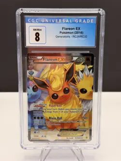 Pokemon TCG Flareon EX Full Art Holo Radiant Collection RC28/RC32 CGC 8 - Image 1
