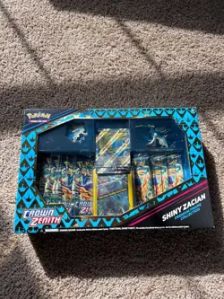 Pokemon Crown Zenith Shiny Zacian Premium Figure Collection Sealed - Damaged - Image 1