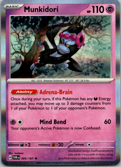 2024 Pokemon Twilight Masquerade Munkidori 095/167 Holo Rare - Image 1