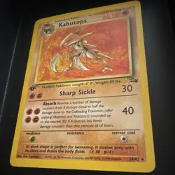 WotC Pokemon TCG Kabutops 24/62 Fossil 1st Ed Regular Rare 60HP 1999 Vintage - Image 3