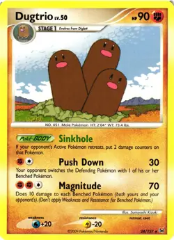 Pokemon TCG Dugtrio 24/127 Platinum Rare LP - Image 1