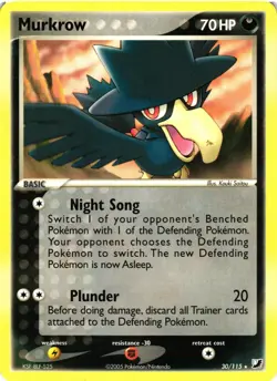 Pokemon TCG Murkrow 30/115 Rare EX Unseen Forces VLP - Image 1