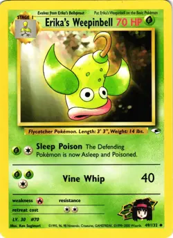 Pokemon TCG Erikas Weepinbell 49/132 Gym Heroes Unlimited VLP - Image 1