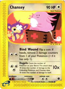 Pokemon TCG Chansey Expedition 72/165 Uncommon Regular VLP - Image 1