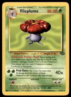 Vileplume 31/64 Rare Jungle Pokemon Unlimited Lightly Played - Image 1
