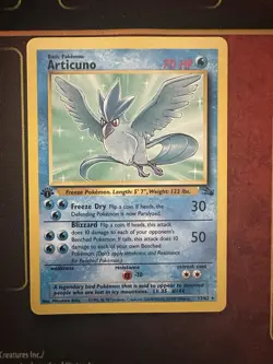 Pokemon Articuno 17/62 Fossil Rare 1st Edition Regular English 1999 LP - Image 1