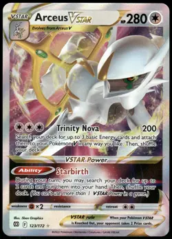 Pokemon Arceus VSTAR Ultra Rare SWSH09: Brilliant Stars 123/172 NM Holo - Image 1