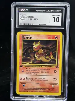 Magmar #39 1st Edition Fossil 1999 Pokemon CGC 10 🔥 - Image 1