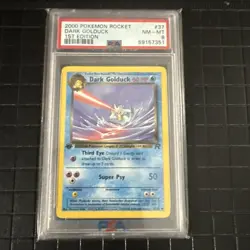PSA 8 Pokemon 1st Edition Dark Golduck 37/82 Team Rocket - Image 1