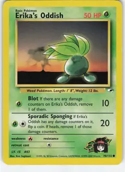 Erika's Oddish (78) 078/132 Common Unlimited Gym Heroes LP Pokemon - Image 1