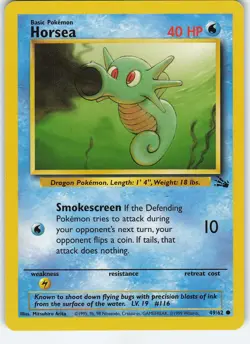 Horsea 49/62 Fossil Common Unlimited MP Pokemon - Image 1