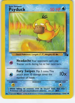 Psyduck 53/62 Fossil Common Unlimited MP Pokemon - Image 1