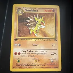 WotC Pokemon TCG Sandslash 41/62 Fossil 1st Ed Regular Uncommon Vintage MINTY - Image 1