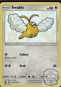 Swablu SV42/SV94 Shiny Rare Hidden Fates Shiny Vault Pokemon Holo NM/M - Image 3