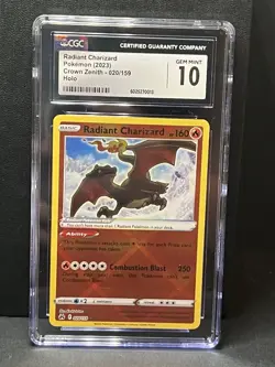 CGC 10 Radiant Charizard Holo 020/159 Crown Zenith 2023 Pokemon Card - Image 1