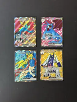 Pokemon Full Art ex 4 Card Lot S&V: Roaring Moon, Salamence, Zacian, Archaludon - Image 1