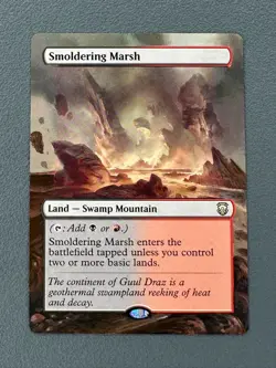 Smoldering Marsh MTG Modern Horizons 3 Commander Hand Painted Full Altered Art v - Image 1