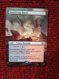 Smoldering Marsh MTG Modern Horizons 3 Commander Hand Painted Full Altered Art v - Image 2