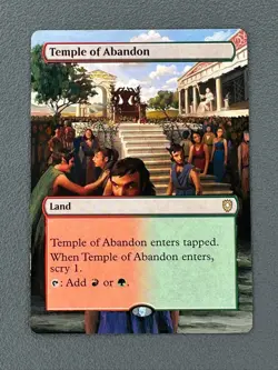 Temple of Abandon MTG Bloomburrow Commander Hand Painted Borderless Altered Art - Image 1