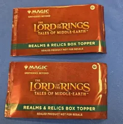 Lot Of 2 MTG Lord Of The Rings Realms & Relics Box Topper Sealed Packs - Image 1