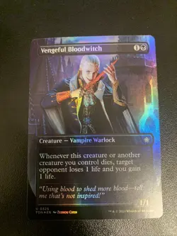 MTG FOIL Vengeful Bloodwitch Borderless - Foundations #325 - Image 1
