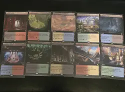Baldur's Gate and Commander Legends Bond Lands Set Of 10, MTG, LP Extended Art - Image 1