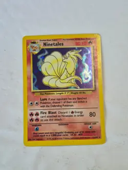 Ninetales 12/102 Holo Holo Rare Base Set Unlimited Pokemon Holo Heavily Played - Image 1