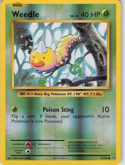 Weedle 5/108 Common Evolutions Pokemon Reverse Holo Near Mint - Image 1