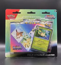 Pokemon TCG Prismatic Evolutions 3 Pack Blister Tech Sticker Leafeon Sealed/New - Image 1
