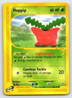 Hoppip 83 Common Aquapolis Pokemon Lightly Played - Image 1