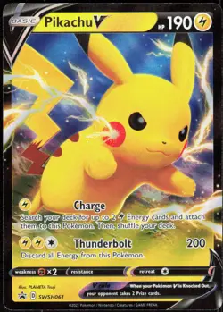 Pikachu V SWSH061 Holo Promo Sword & Shield Promo Pokemon Holo Near Mint - Image 1