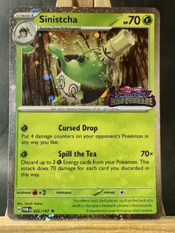 Sinistcha - Prerelease Stamp Promo SV: Scarlet & Violet Promo Cards 022/167 NM - Image 1