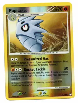 Pokemon Card: Pupitar REVERSE HOLO 59/123 D&P Mysterious Treasures! NM - Image 1