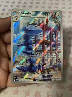 Steelix Pokemon TCG Paradox Rift Illustration Rare Card 208/182 Near Mint - Image 1