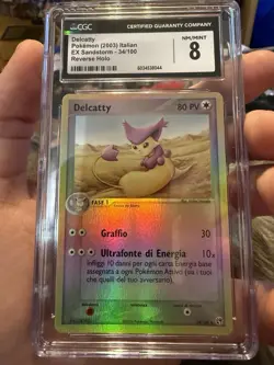 Pokemon TCG Delcatty 34/100 Ex Sandstorm Reverse Holo ITALIAN CGC 8 - POP 1 - Image 1