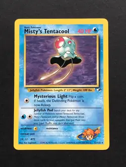 Misty's Tentacool 32/132 Gym Heroes Rare - Vintage Pokemon Card WOTC 1999 - Image 1