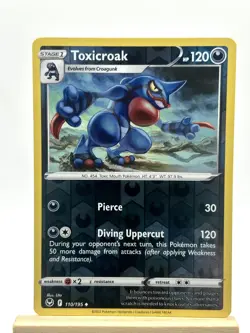 Toxicroak 110/195 Uncommon Silver Tempest Pokemon Reverse Holo Near Mint - Image 1