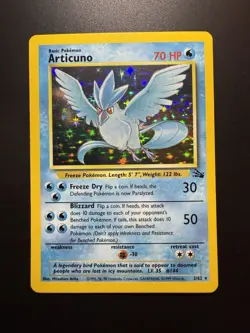 Vintage Pokemon Articuno Fossil Holo Rare Unlimited 2/62 1999 70 HP TCG - Image 1