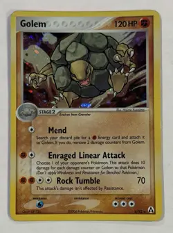Pokemon GOLEM 6/92 Holo Rare Legend Maker HP English Heavy Play Damaged Creases - Image 1