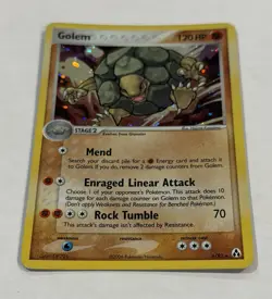 Pokemon GOLEM 6/92 Holo Rare Legend Maker HP English Heavy Play Damaged Creases - Image 2
