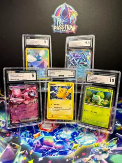 Pokemon CGC Slab Lot Suicune EX Pikachu Mewtwo EX Bulbasaur Swablu Bundle - Image 1